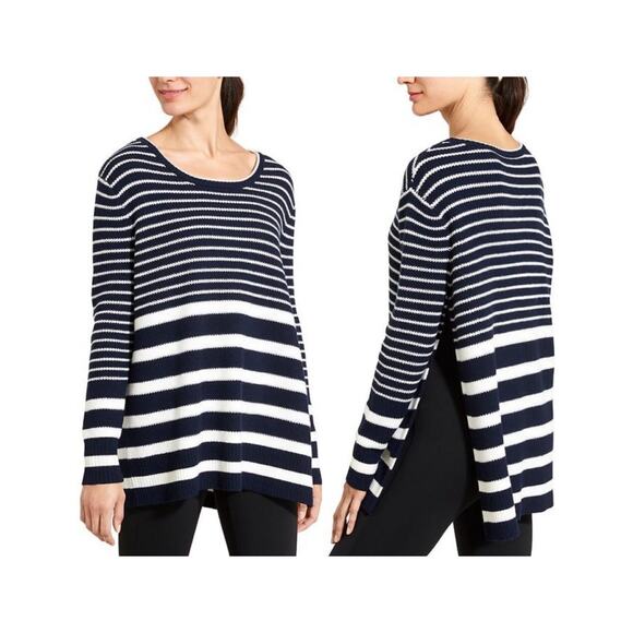 Athleta Kennewick Striped Merino Wool Blend Sweater XS Blue - Picture 1 of 8